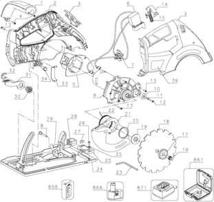 Default Diagram and Parts List for CS144K Type 1 Black and Decker Circular Saw